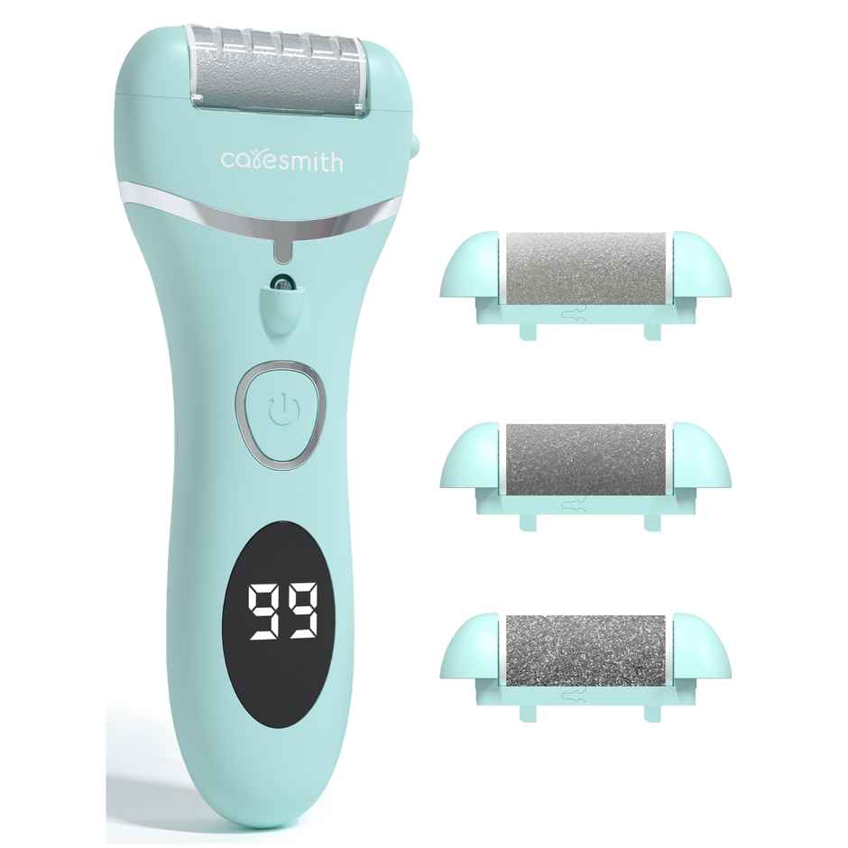 Caresmith Bloom Rechargeable Callus Remover: Effective Foot Scrubber with 3 Roller Heads