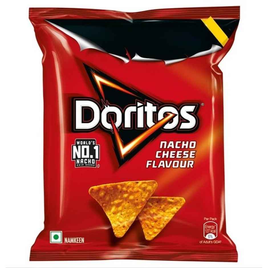 Kurkure Yummy PuffCorn Yummy Cheese Chips 55 gms & Doritos Nacho Chips - Cheese Flavour 44 gms Combo