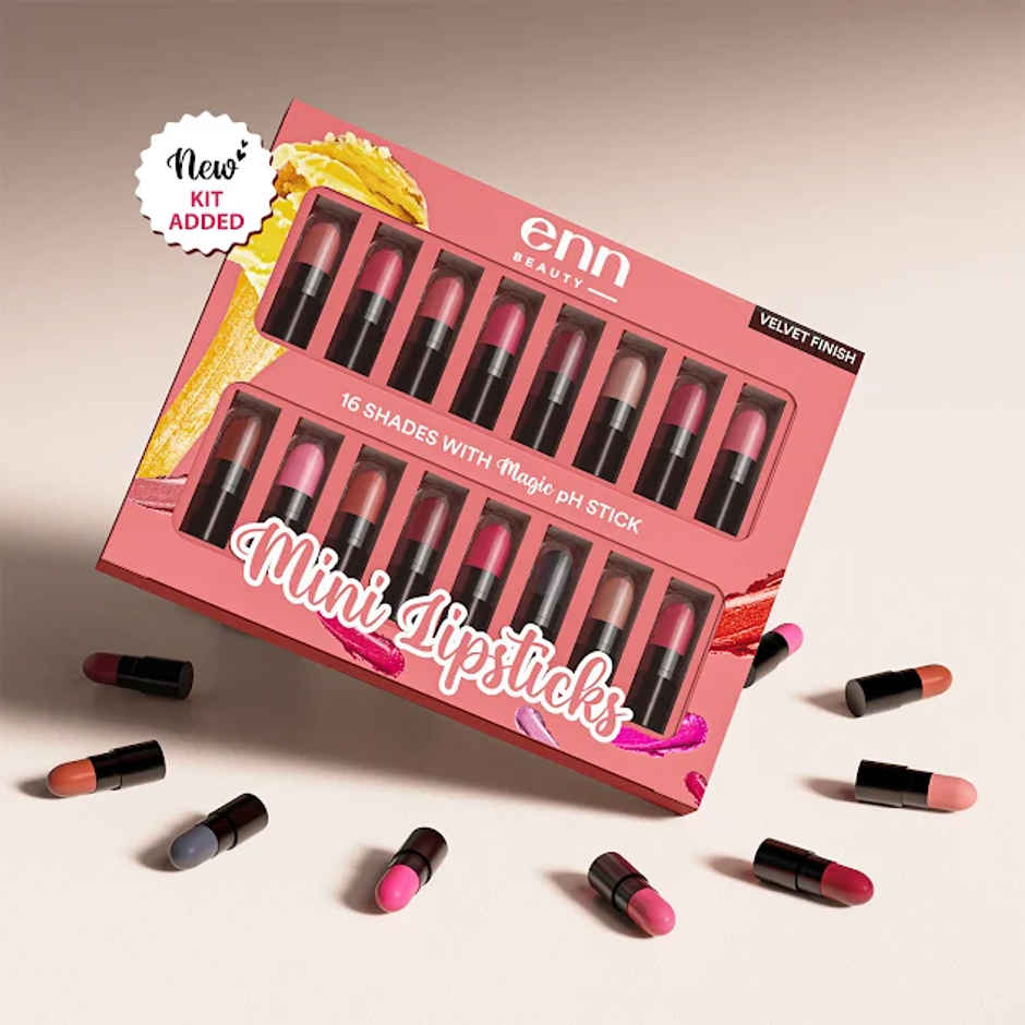 ENN Beauty Mini Lipstick Kit | pH Color Changing Lipstick | Set of 16