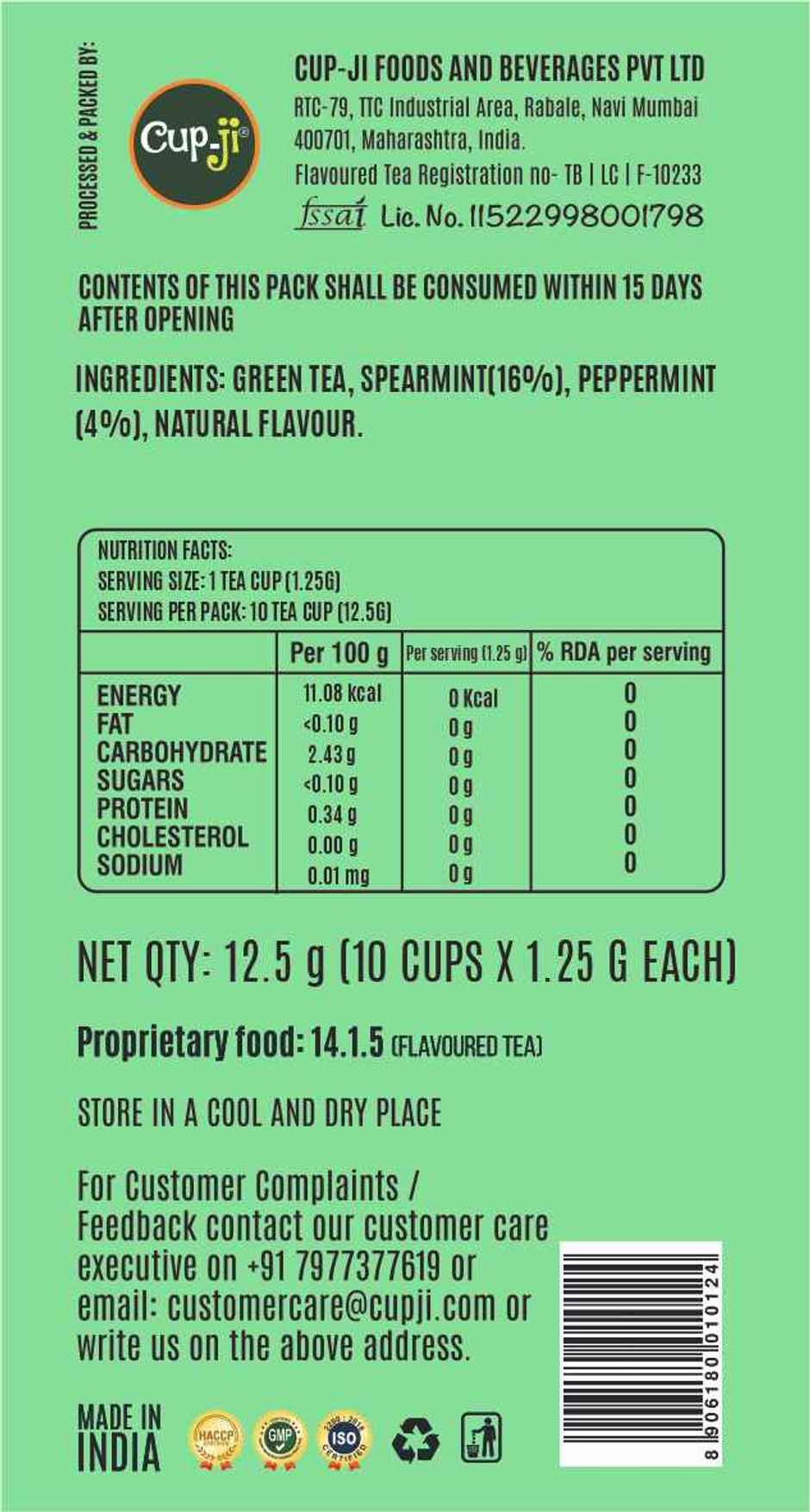 Cup-Ji Mint Green Tea