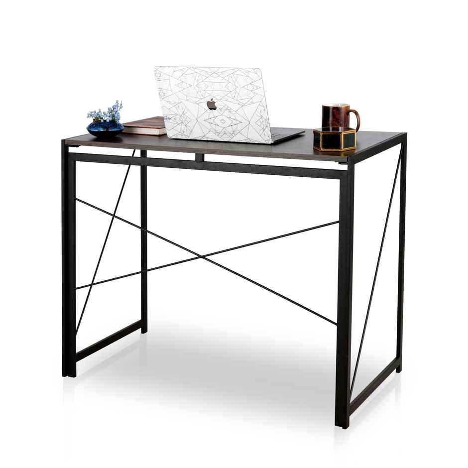 Arlavya Folding Desk | 36"x19" | Engineered Wood Laptop Table | Foldable Table | Study Table | Grey