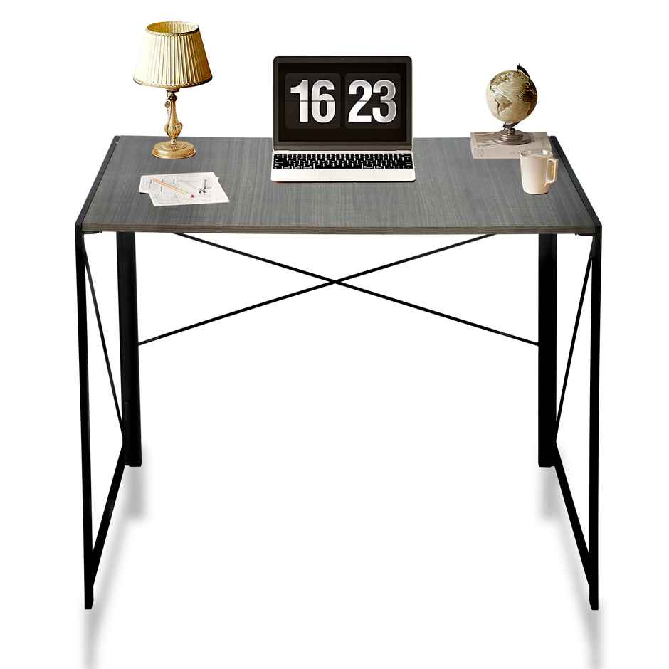 Arlavya Folding Desk | 36"x19" | Engineered Wood Laptop Table | Foldable Table | Study Table | Grey