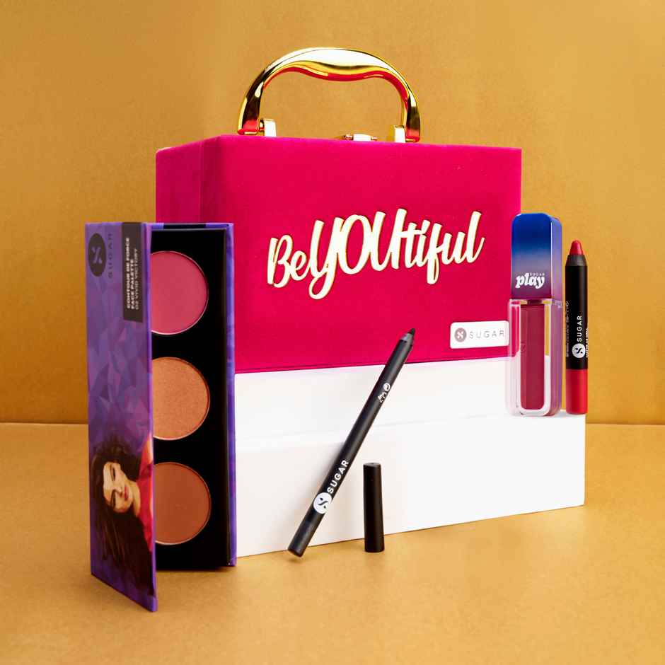 SUGAR Cosmetics BeYOUtiful Makeup Trousseau Box - Pink | Complete Makeup Essentials Kit