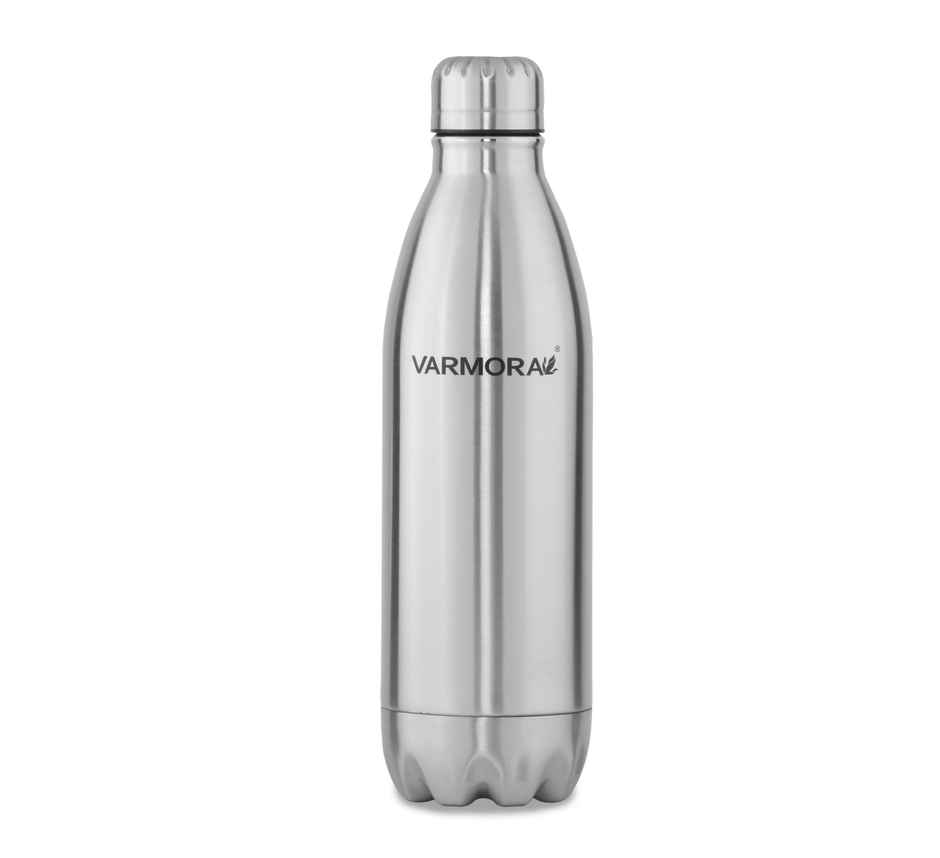 Varmora Silky Thermo Flask Water Bottle- Hot and Cold | Upto 24 Hrs | 750 ml Flask, Silver