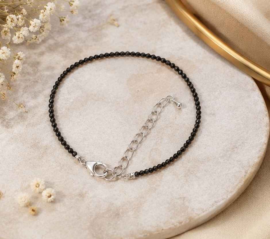Black Tourmaline Crystal Anklet | ServDharm
