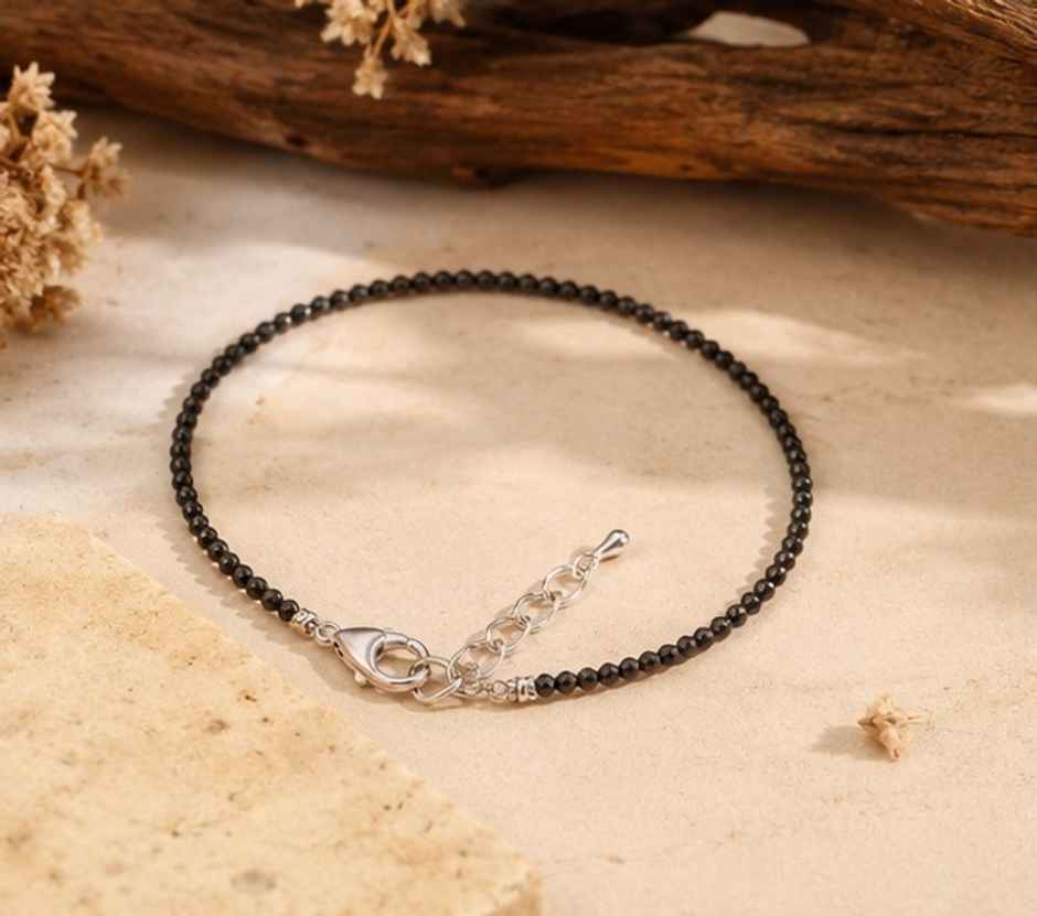 Black Tourmaline Crystal Anklet | ServDharm