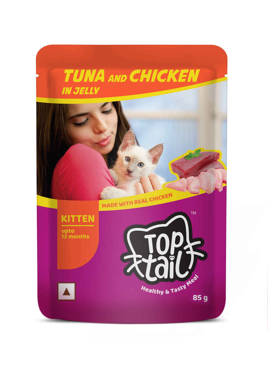 Top Tail Kitten Wet Cat Food Tuna and Chicken in Jelly
