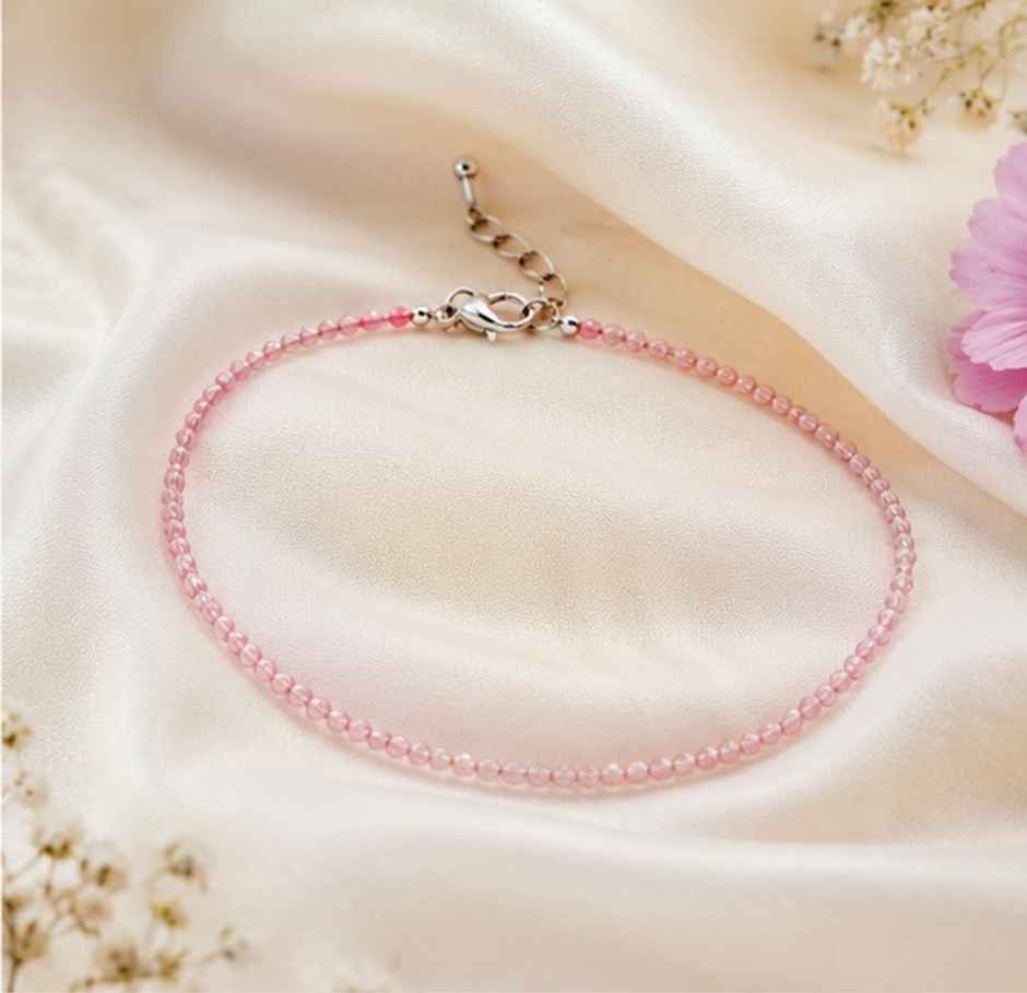 Rose Quartz Crystal Anklet | ServDharm