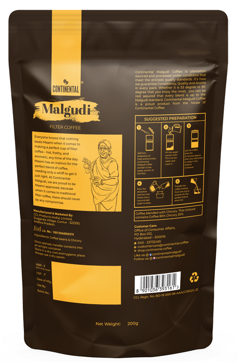 Continental Malgudi 80 Degree Filter Coffee - Pouch