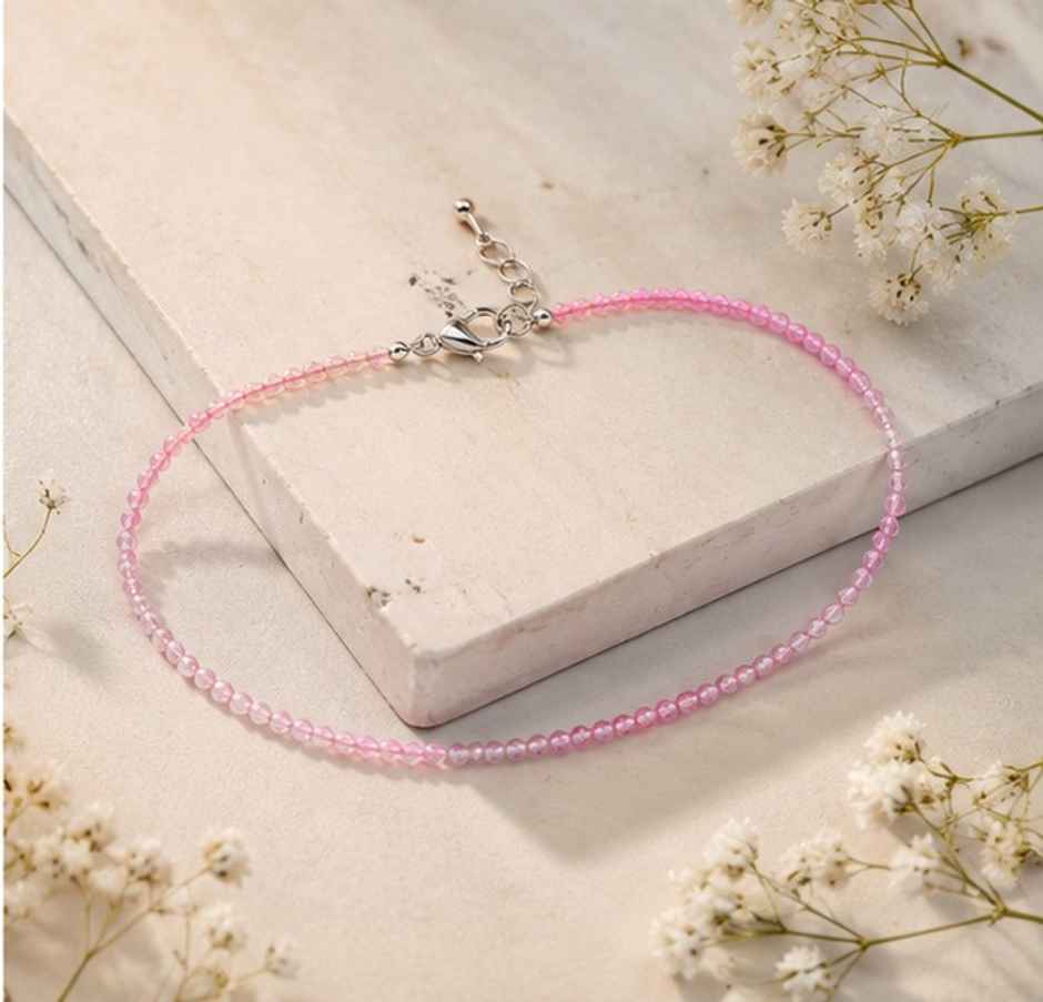 Rose Quartz Crystal Anklet | ServDharm