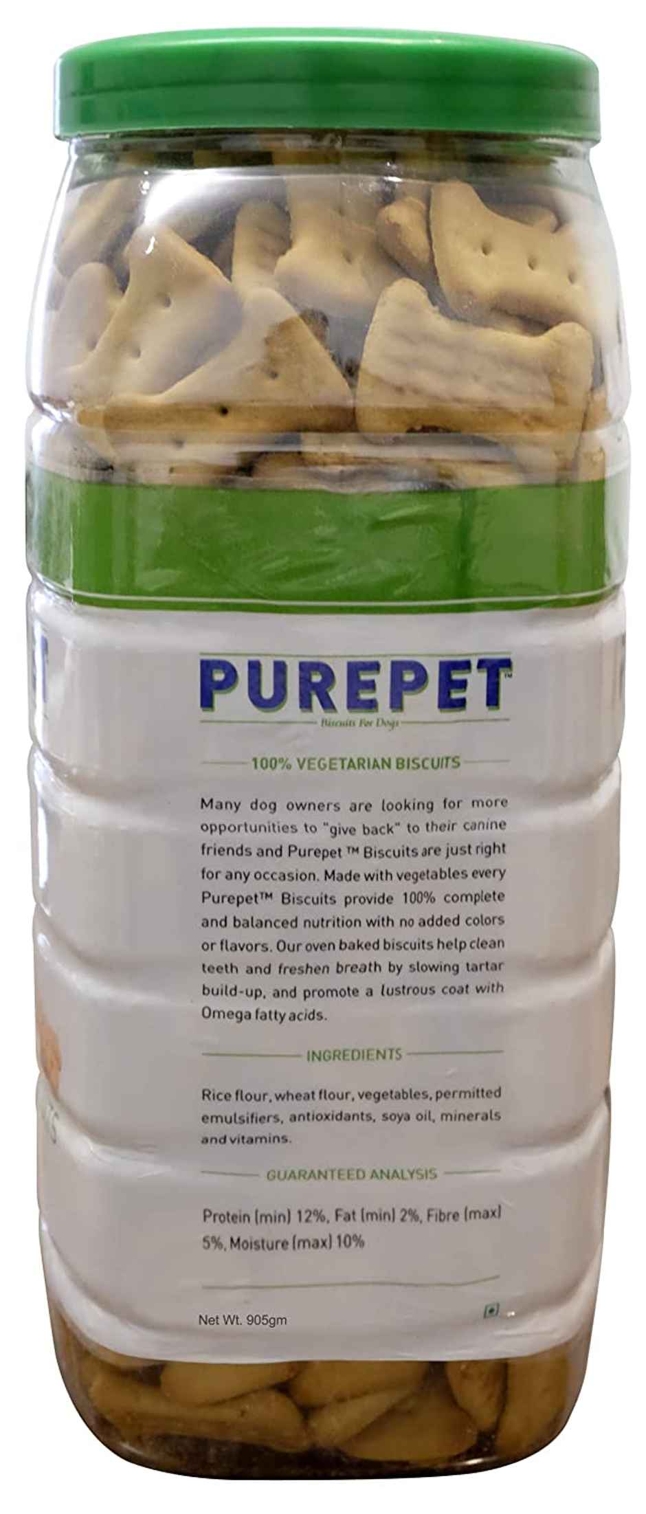 Purepet 100% Vegeterian Dog Biscuit Treats Jar