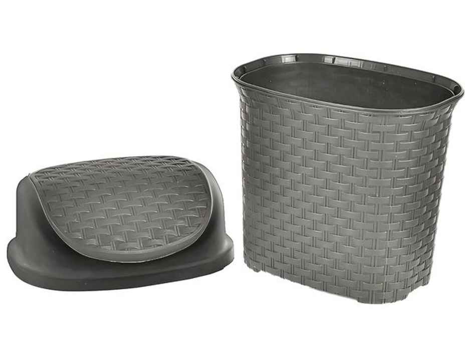 Kuber Industries Plastic Dustbin | Trash Can | Waste Bin With Swing Lid 7 Litre | Grey