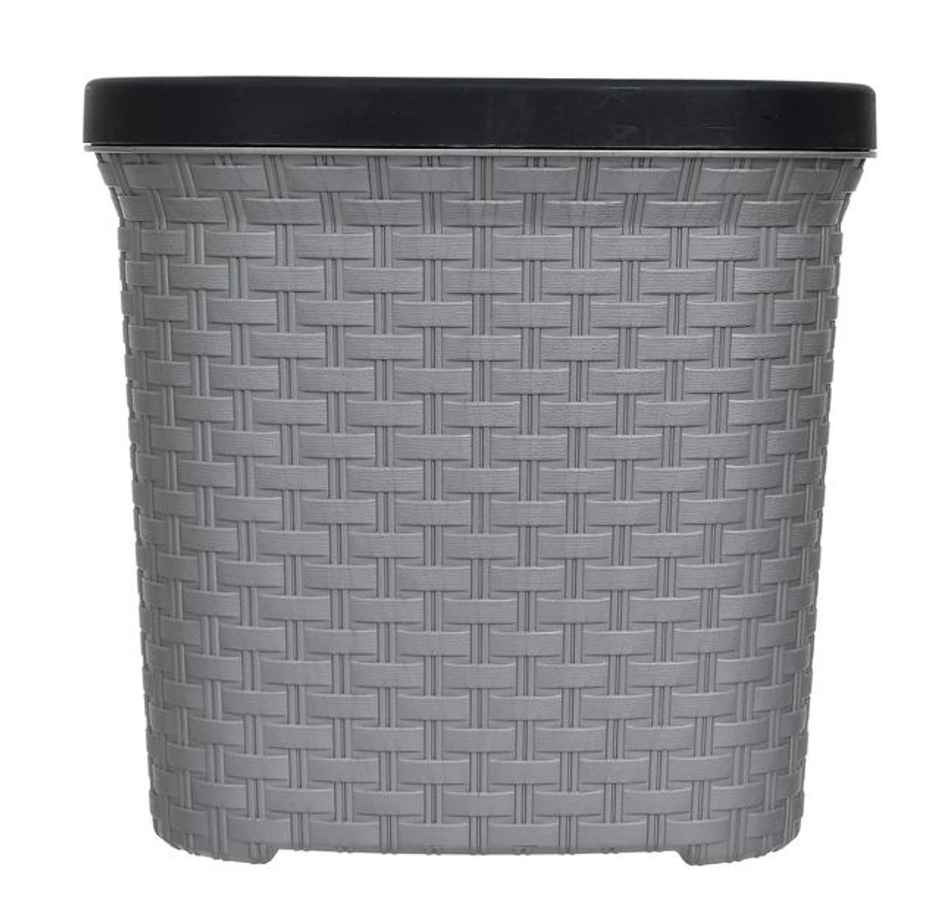 Kuber Industries 7 Litre Multiuse Open Plastic Dustbin For Home | Kitchen | Office | Grey