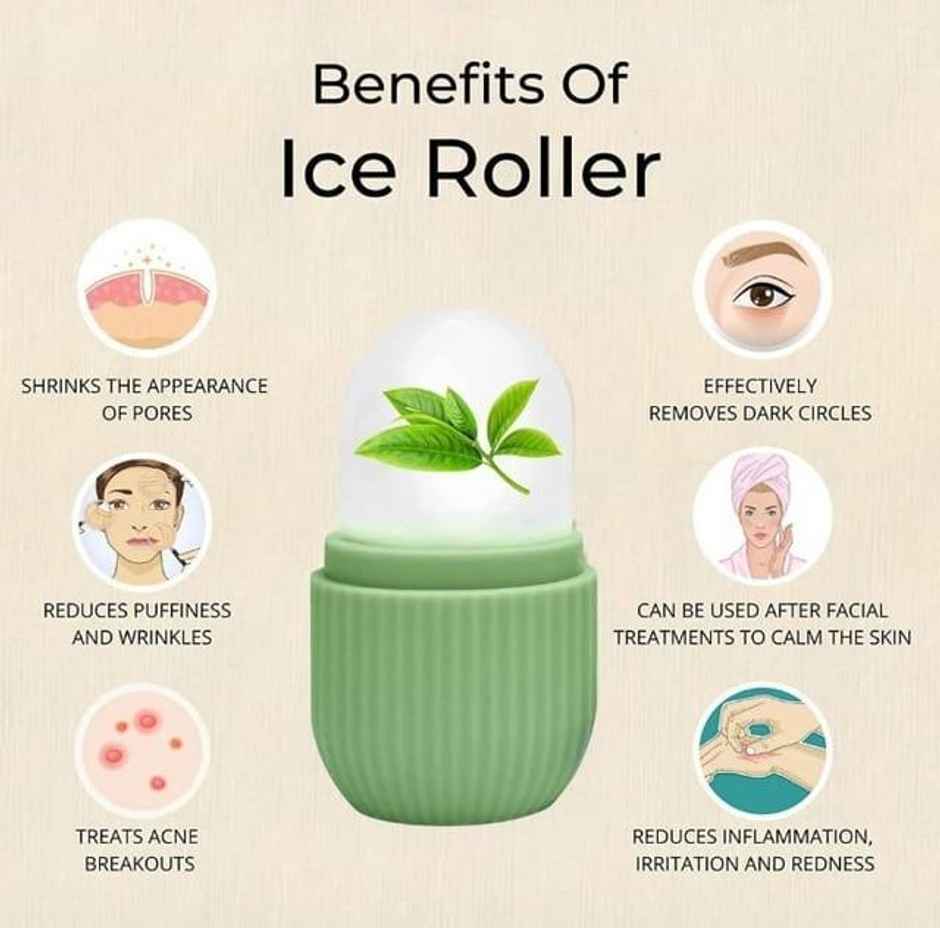 Bronson Professional Classic Silicone Ice Facial Roller | Color May Vary