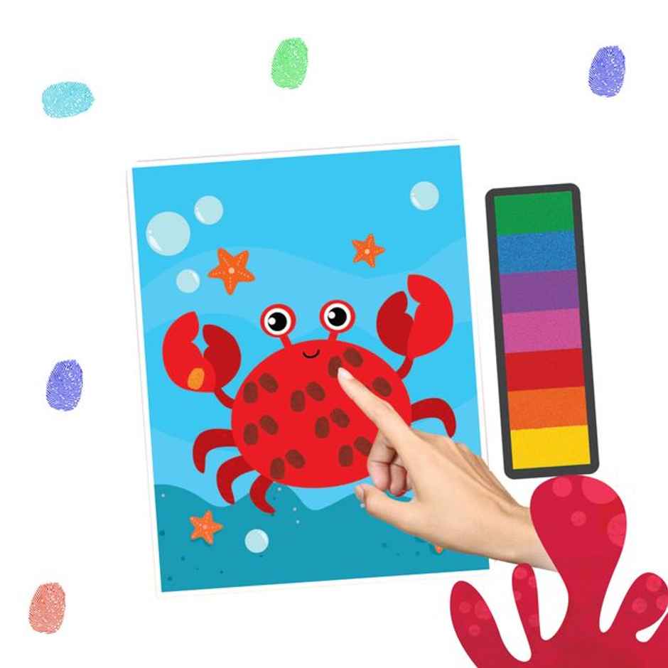 Fingerprint Art Activity Book for Children - Ocean with Thumbprint Gadget