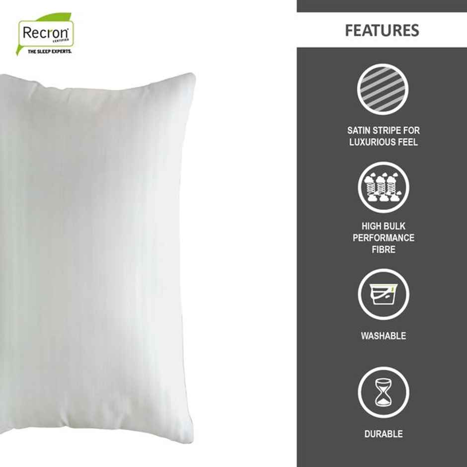 Recron Certified Blume Striped Fibre Pillow | 17 x 27 Inch Pack of 1