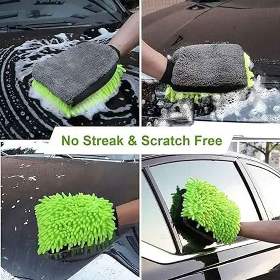 Sheen Microfiber Car Cleaning Cloth Glove | 350 GSM (Colour May Vary)