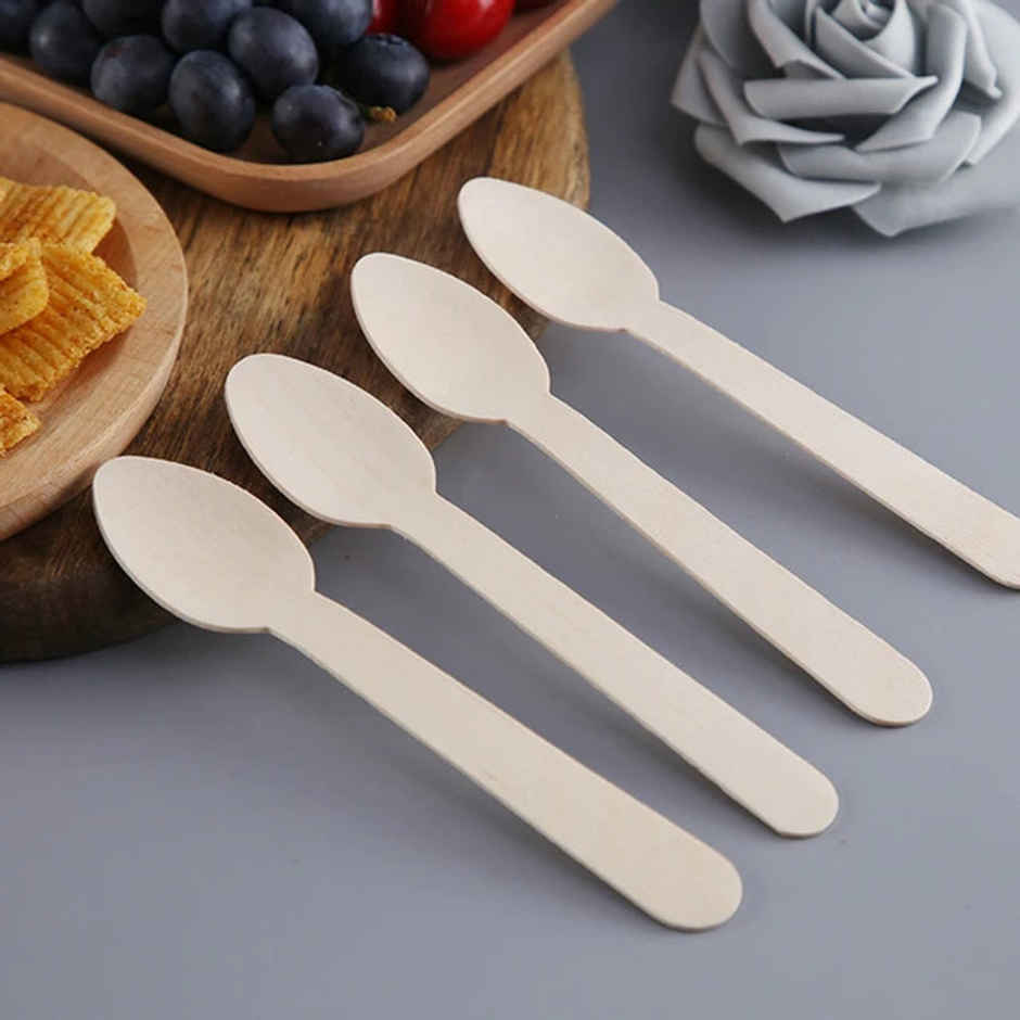 Ezee Wooden Disposable Dinner & Party Spoon | 6 Inch