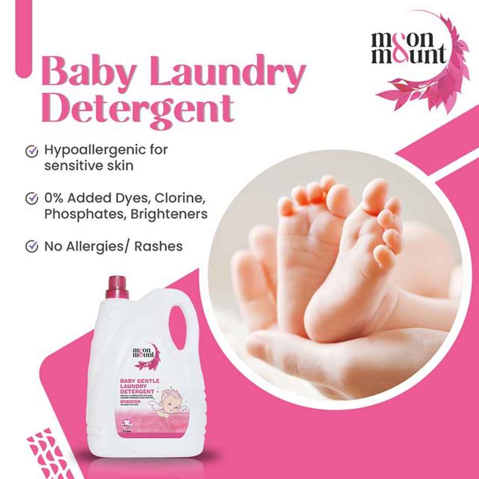 Moon And Mount Baby Laundry Liquid Detergent Washing Liquid For Baby Clothes Leaf Love (Rose) 5 l