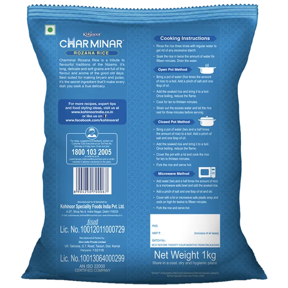 Kohinoor Charminar Rozana Rice