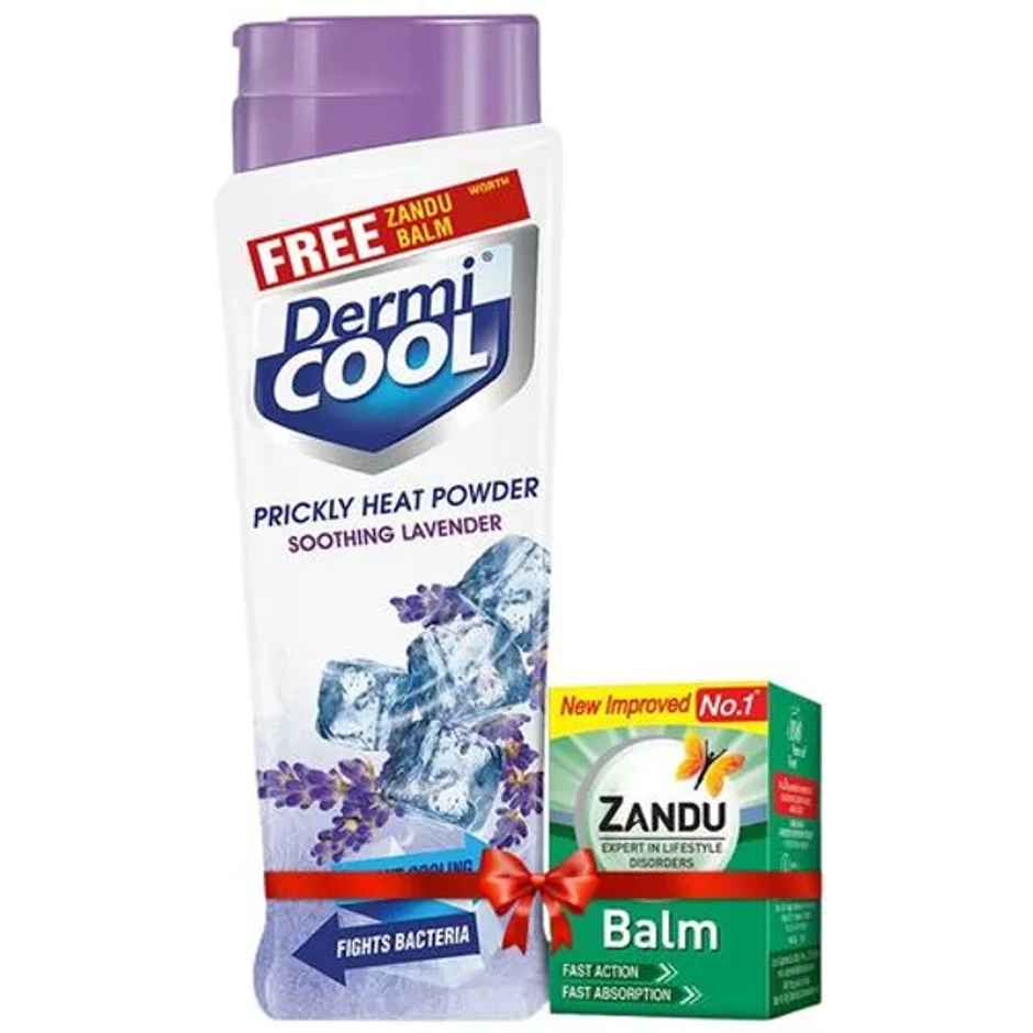 Dermicool Prickly Heat Powder Lavender 150g with Free Kesh king Shampoo
