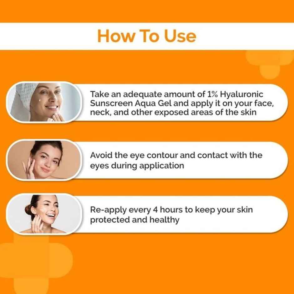 The Derma Co 1% Hyaluronic Sunscreen Spf 50 Pa+++ Aqua Gel For Normal To Oily Skin