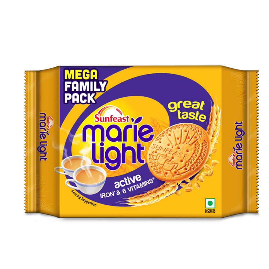 Sunfeast Light Active Plain Marie Biscuits with Iron and 6 Vitamins | Trans Fat-free Combo