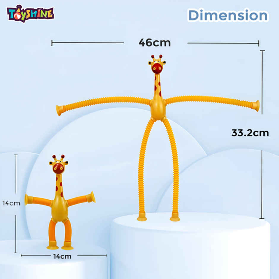 Toyshine Telescopic Suction Cup Giraffe Pop Tube Sensory Learning Toy for Kids 3+