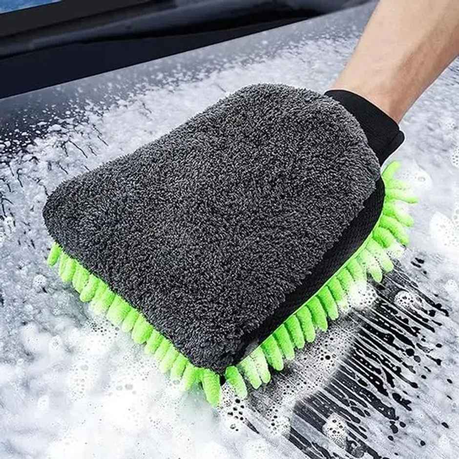 Sheen Microfiber Car Cleaning Cloth Glove | 350 GSM (Colour May Vary)