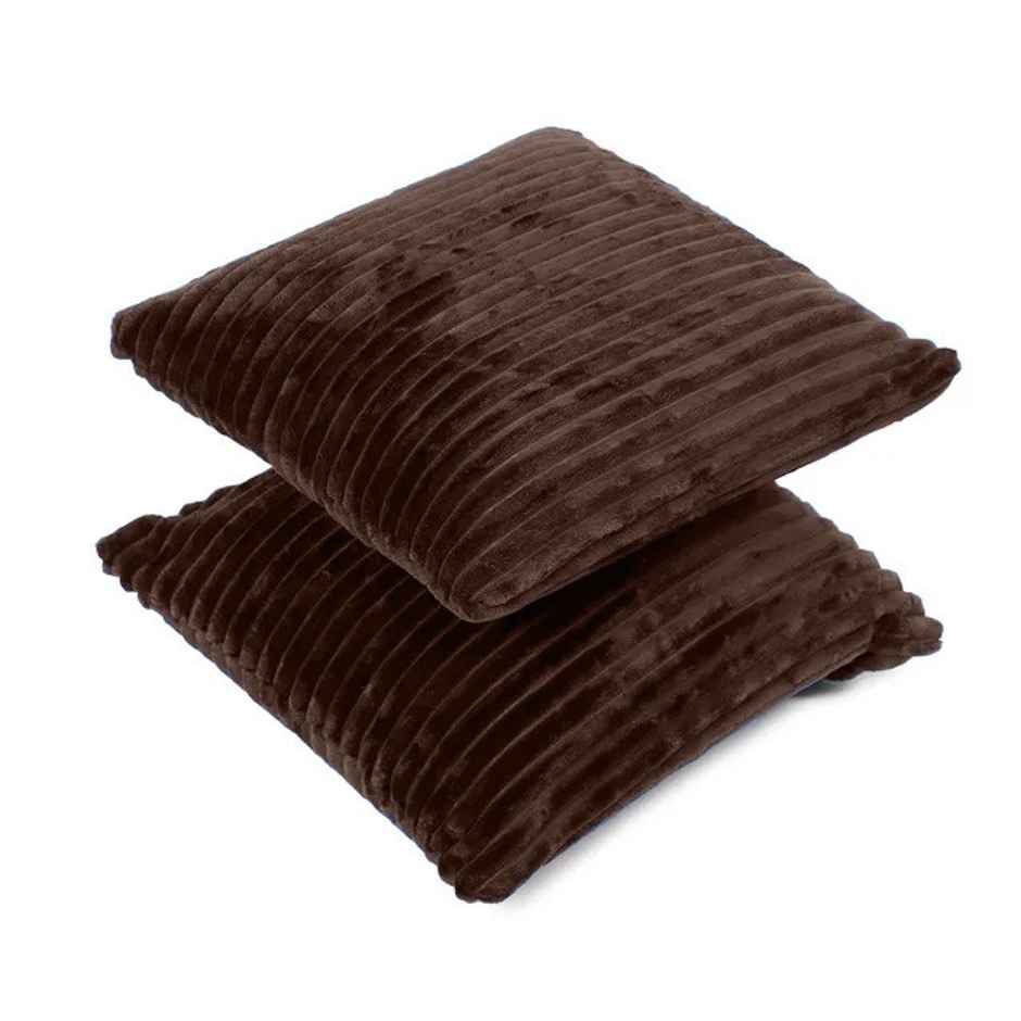 Status Ribbed Cushion Cover Set Of 2 40 Cm x 40 Cm - Brown