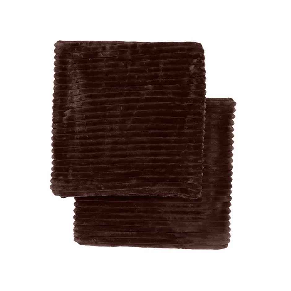 Status Ribbed Cushion Cover Set Of 2 40 Cm x 40 Cm - Brown