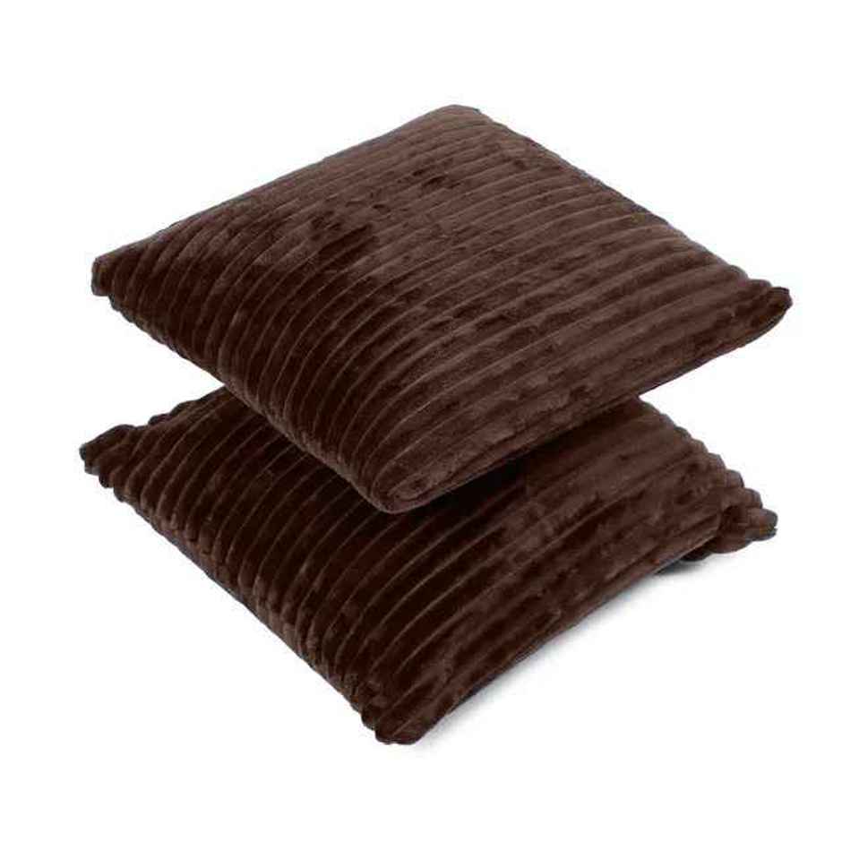 Status Ribbed Cushion Cover Set Of 2 16 x 16 in - Brown