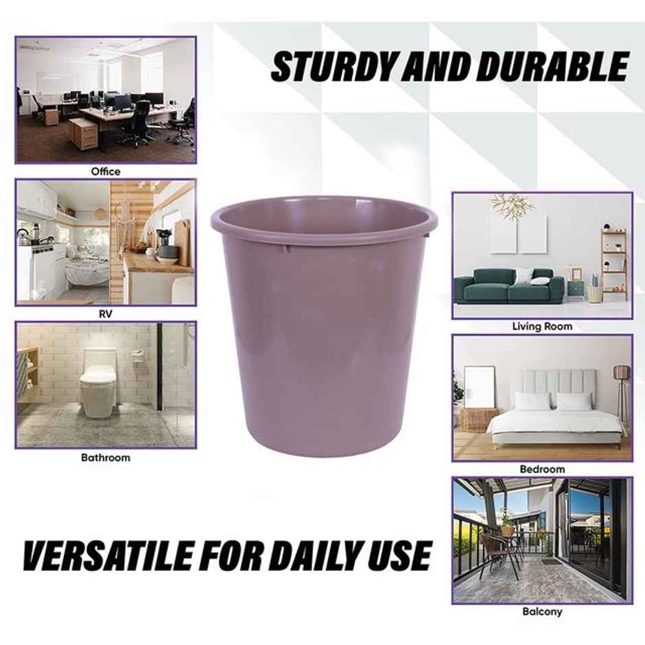 Kuber Industries Plastic Dustbin | Trash Can | Waste Bin With Swing Lid 7 Litre | Grey