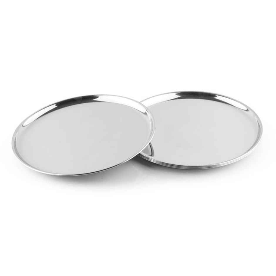 BAY6 Steel Dinner Plate-Thali 12 Inch | 4 Piece
