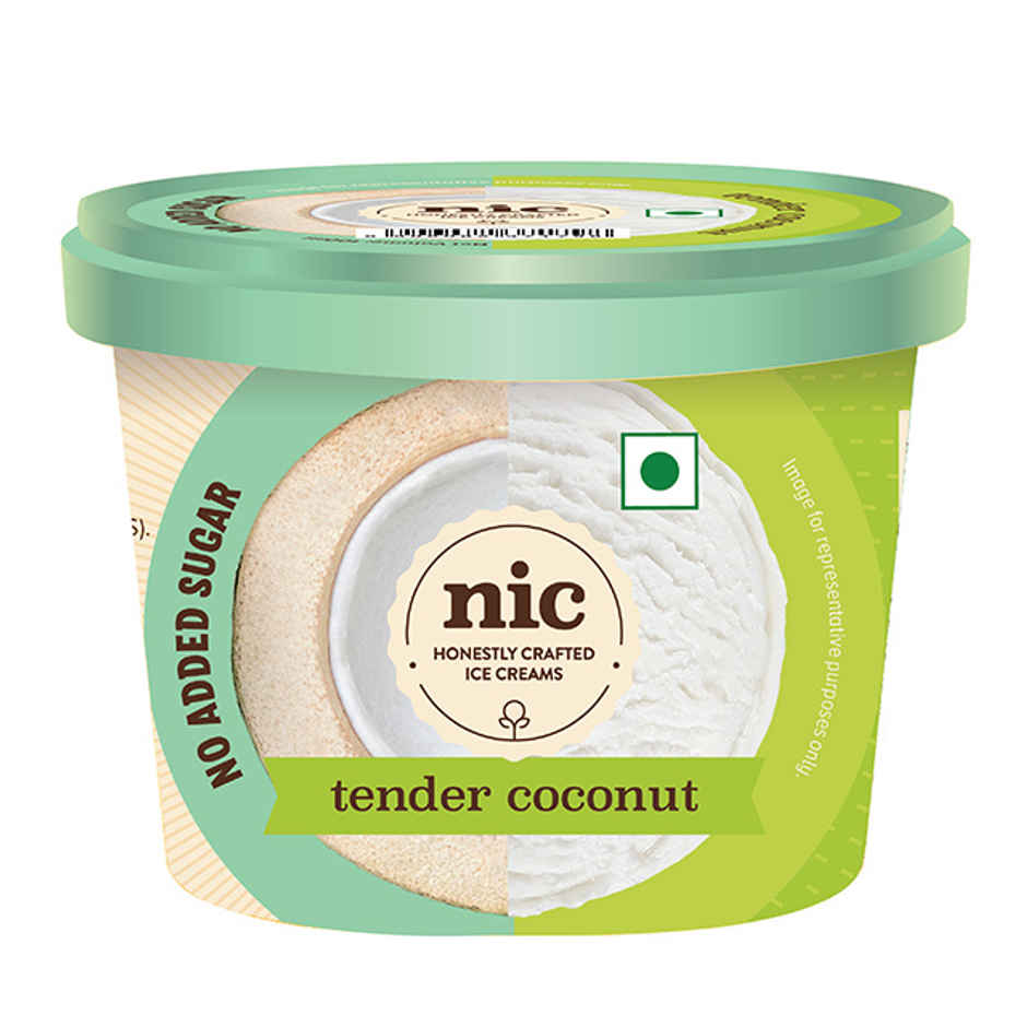 NIC Tender Coconut Ice Cream Cup | No Added Sugar Cups | Preservative Free | No Artificial Flavors