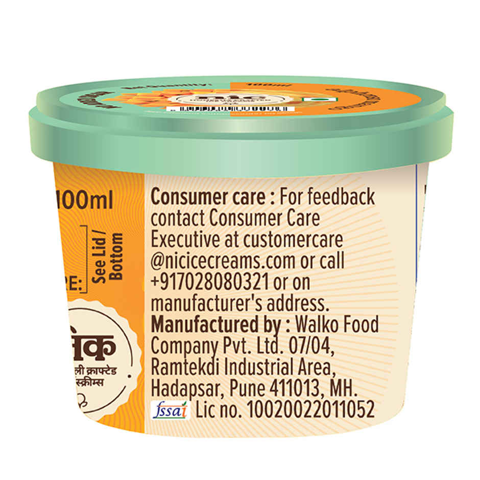 NIC Alphonso Mango Ice Cream Cup | No Added Sugar | Preservative Free | No Artificial Flavors