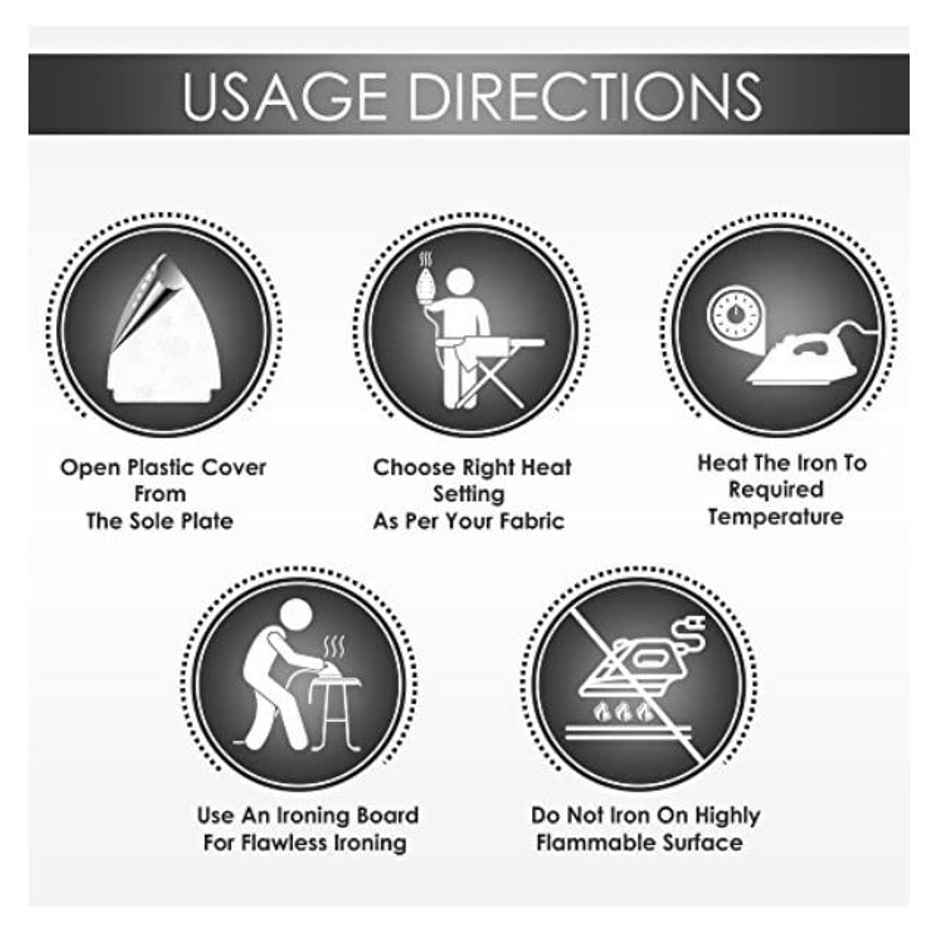 Wipro Gd205 Super Deluxe 1000 Watt Electric Dry Iron, Light Weight,Violet