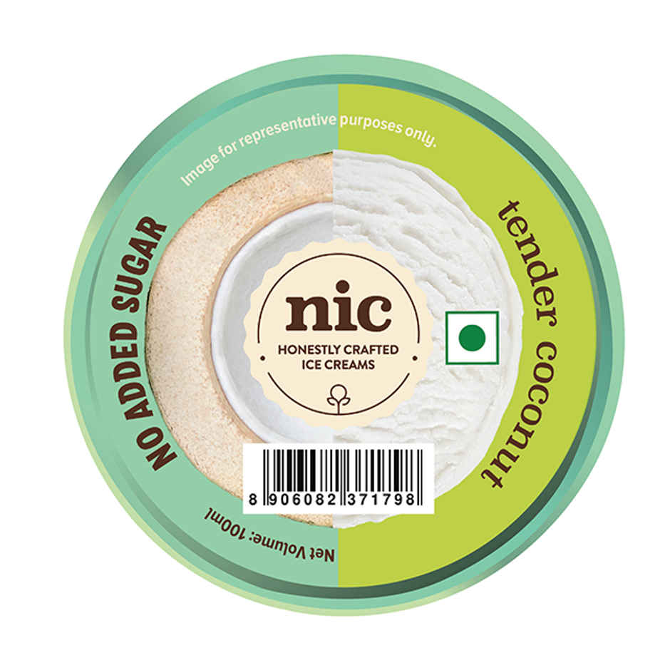 NIC Tender Coconut Ice Cream Cup | No Added Sugar