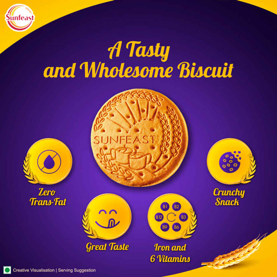 Sunfeast Light Active Plain Marie Biscuits with Iron and 6 Vitamins | Trans Fat-free Combo