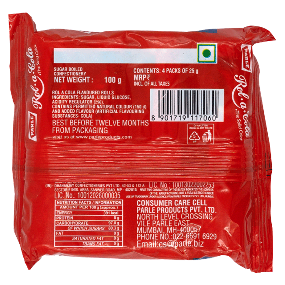 Parle Rola Cola Rolls Chocolate