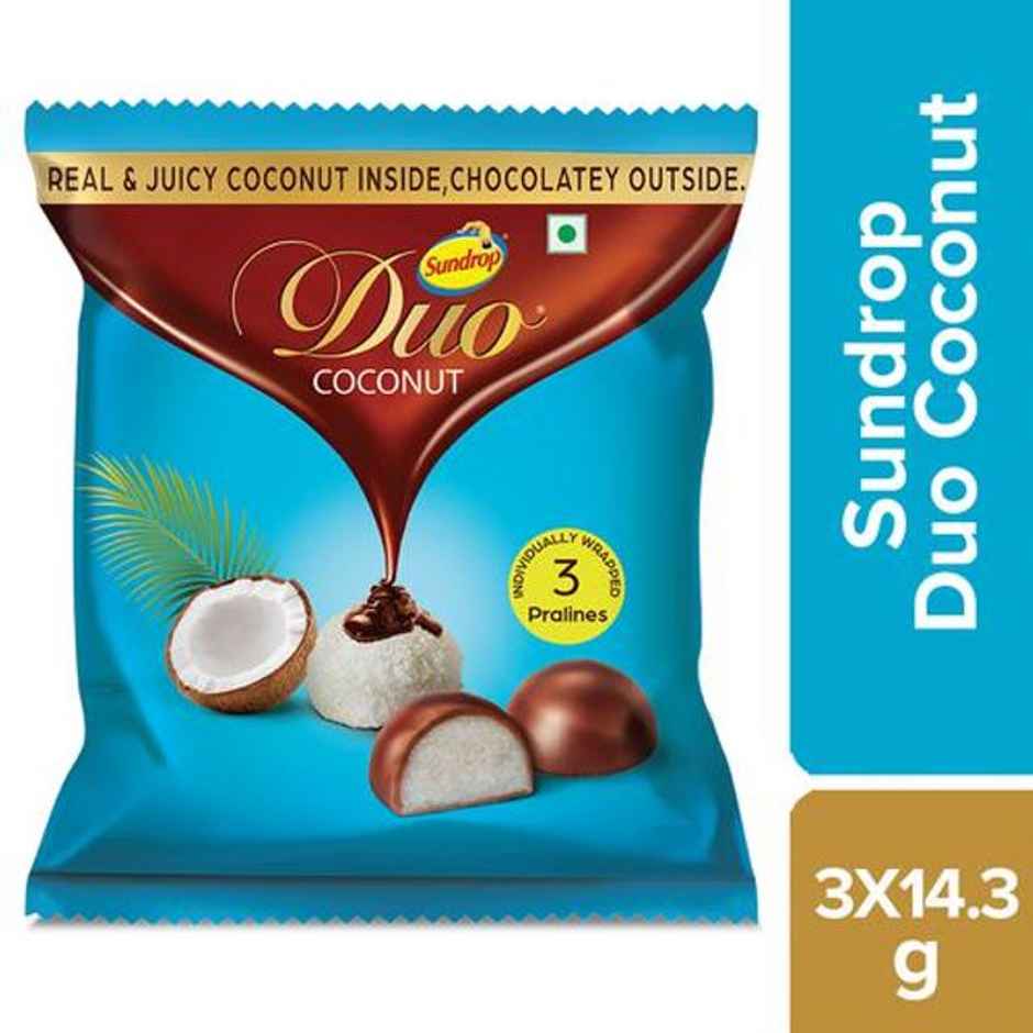 Sundrop Duo Coconut- 3 Pralines Pack Chocolate