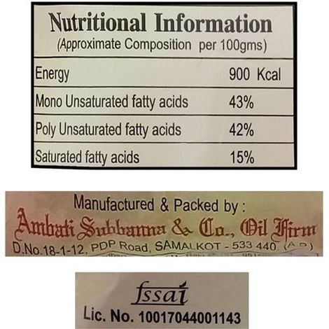 A.S. Brand Husked Gingelly Oil Poly Pk