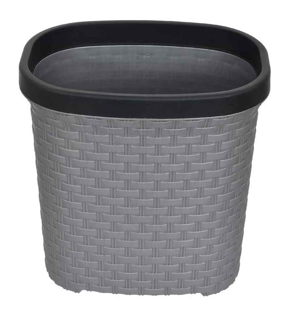 Kuber Industries 7 Litre Multiuse Open Plastic Dustbin For Home | Kitchen | Office | Grey