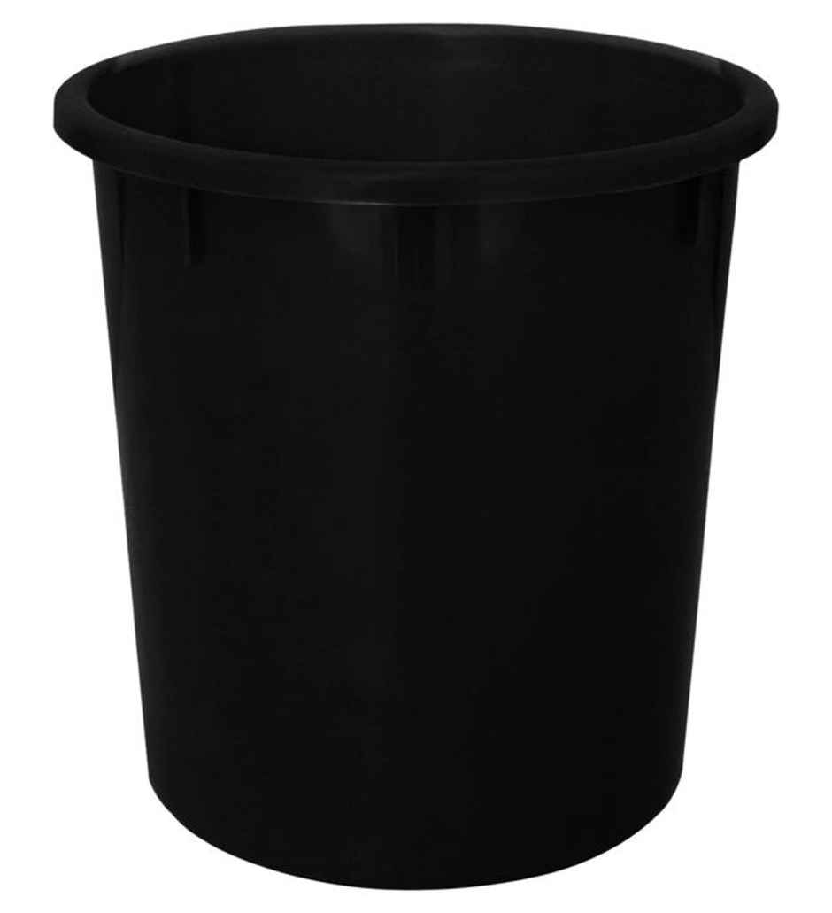 Kuber Industries Plastic 5 L Round Open Top Dustbin|Solid Color & Durable Plastic|(Black)