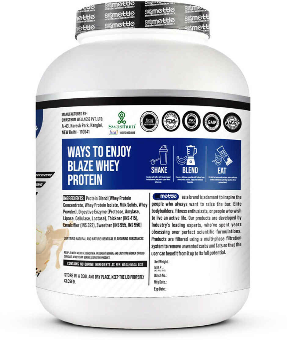 Getmymettle Blaze Whey Protein (Malai Kulfi)