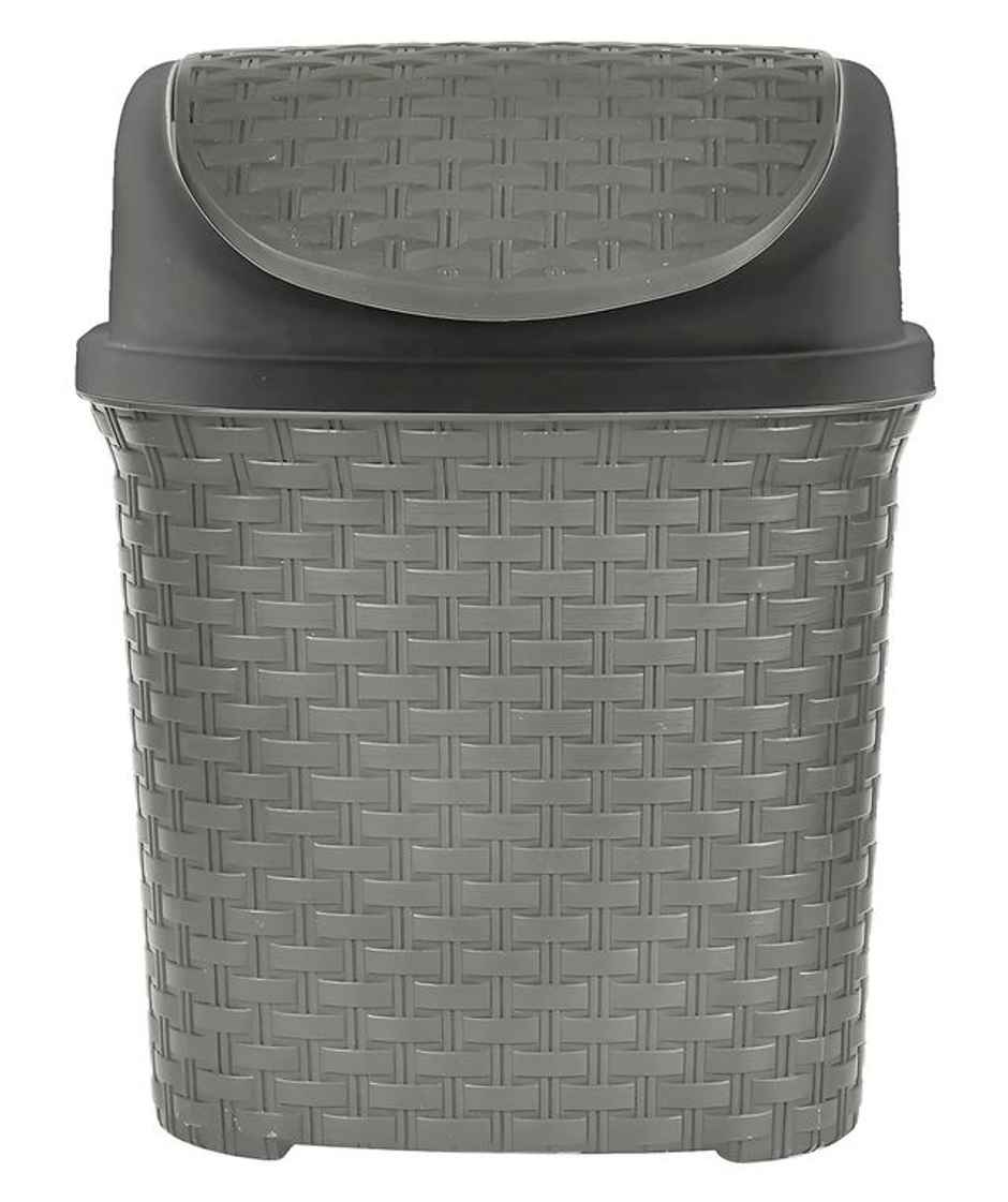 Kuber Industries Plastic Dustbin with Swing Lid | 7 Litre | Home | Kitchen | Office | Grey
