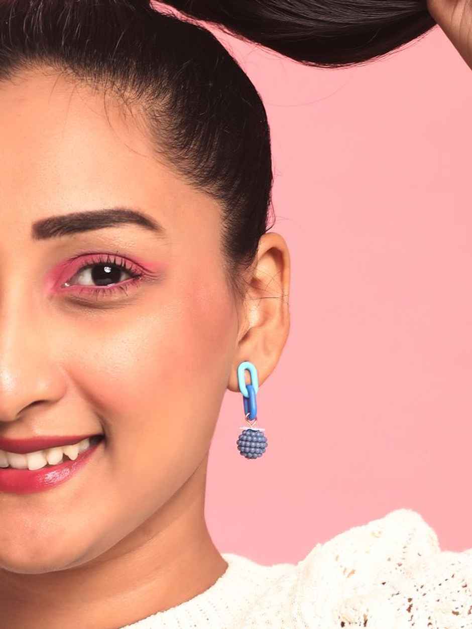 Rubans Set of 4, Blue Charming Set of Earrings