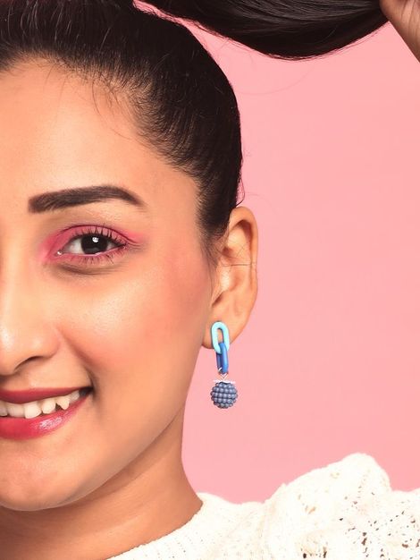 Rubans Set of 4, Blue Charming Set of Earrings