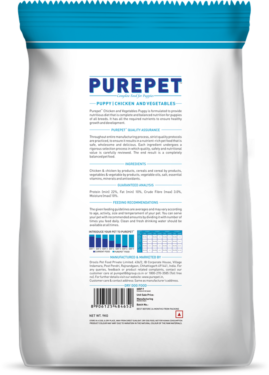 Purepet Chicken & Veg Puppy Dry Dog Food