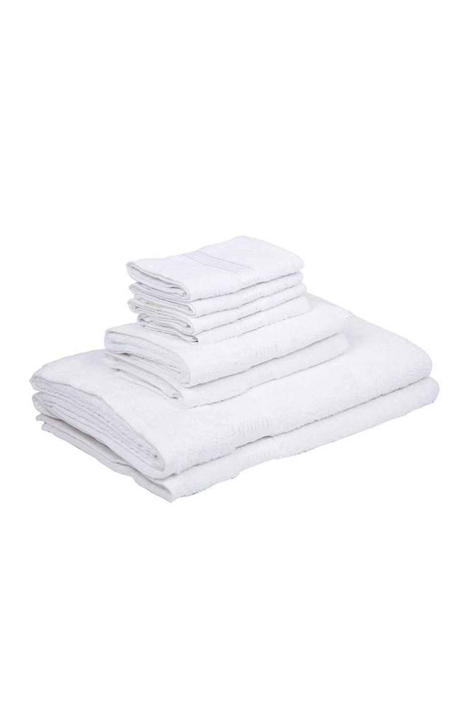 Kopa Quick Dry Pure Cotton Soft Terry Towel 2Pc Bath, 2Pc Hand, 4Pc FaceD'Ross | Pack of 8 | White